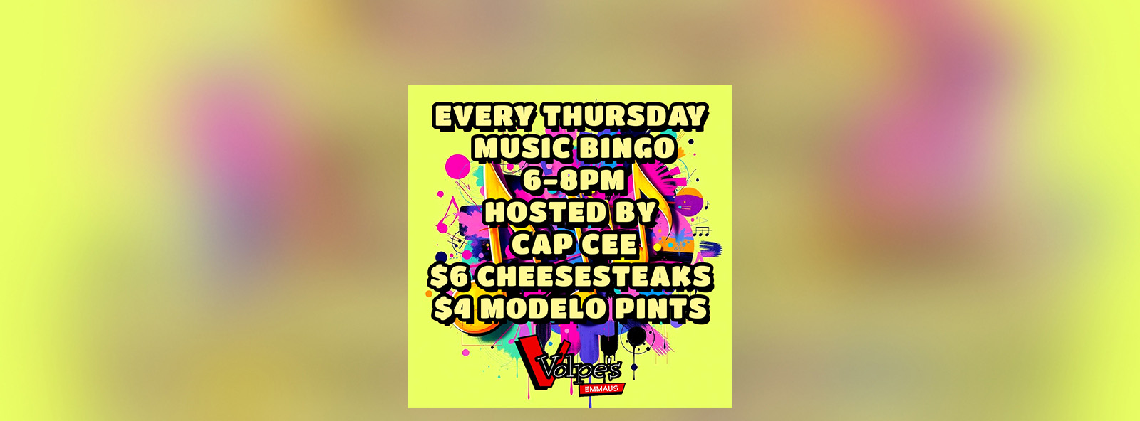 Thursday Music Bingo